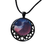 Round resin star pendant with leather cord