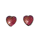 Mermaid scale/dragon scale heart earrings