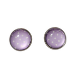  Polka-dot stud earrings on stainless steel posts in multiple colors