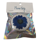 Handmade resin phone grip with real dried flowers by Blue Bourbon Designs