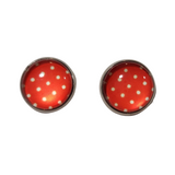  Polka-dot stud earrings on stainless steel posts in multiple colors