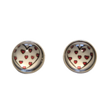 Heart stud earrings with stainless steel posts in assorted heart designs