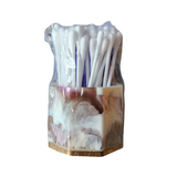 One-of-a-kind  resin bathroom organizer with cotton swabs included